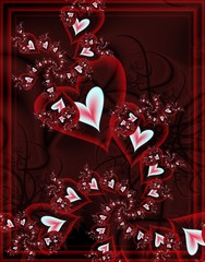 Postcard for Valentine's day.Digital fractal design.