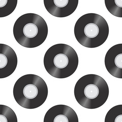 Seamless pattern with Vinyl records.