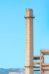 old abandoned factory chimney