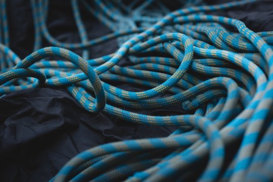Close-up of blue rope