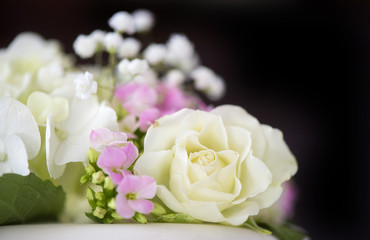 flowers are shown on a wedding cake