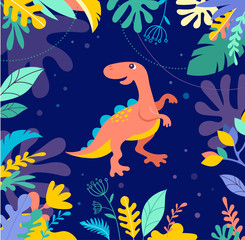 Dinosaurs collection, cute illustrations of prehistoric animals