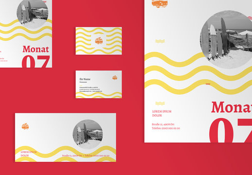 Wellen-Briefpapier-Set