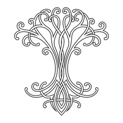 Vector Celtic national drawing of a tree of life.
