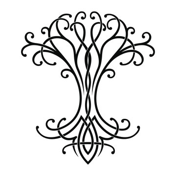 Vector Celtic national drawing of a tree of life.