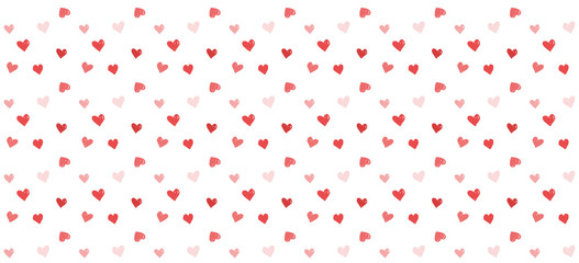 Fototapeta na wymiar Background with heart seamless pattern, Valentine's day banner