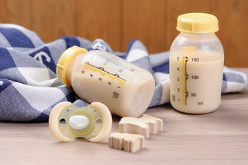 Bottle of mother breast milk