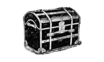 Vintage Treasure Chest Illustration