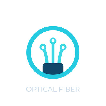 optical fiber icon, vector logo on white