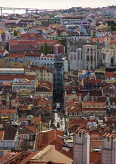 Fototapeta na wymiar The Santa Justa Lift and Lisbon city view, Portugal