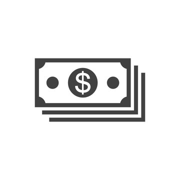 Money icon - simple flat design isolated on white background, vector