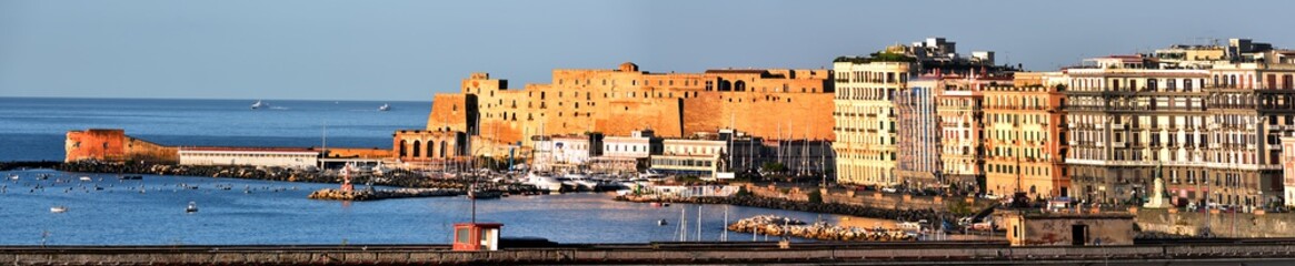 Fototapeta na wymiar Morning light on port of Naples