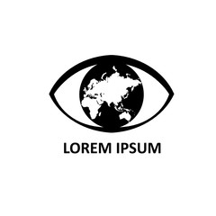 Planet earth in the eye logo