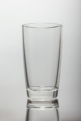 Empty glass for water on white background.