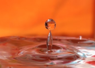 Water droplets orange macro image big bubble 