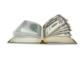  business book / metaphore with scene business books with page banknote