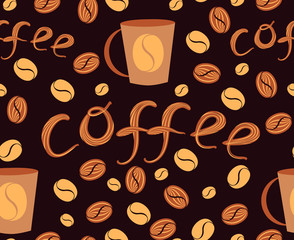 Coffee. Seamless pattern