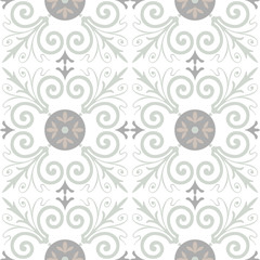 Portuguese tiles pattern. Vintage background. Vector seamless texture