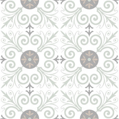 Portuguese tiles pattern. Vintage background. Vector seamless texture