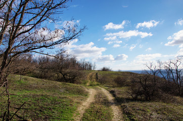 road running along the slopes of the coastline