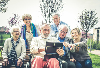 Senior people in a retirement home