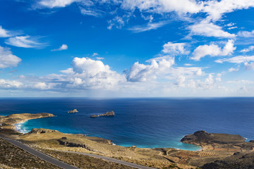 Beautiful greek seascape. East Crete. Xerokampos beaches.