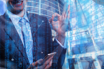 Business people diverse brainstorm meeting concept woman working smartphone tablet