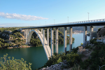 Naklejka na ściany i meble Krka bridge (Croatia)