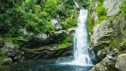 New Zealand waterfall.