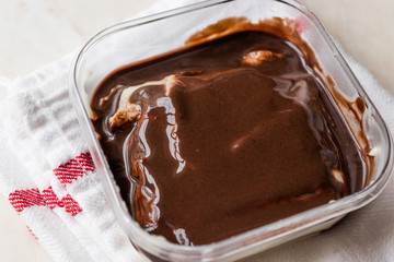 Turkish Pudding Muhallebi with Chocolate Sauce