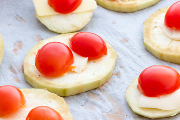 Eggplant with cheese and tomatoes