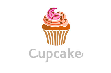 Cupcake Delicious Logo Design Symbol Illustration
