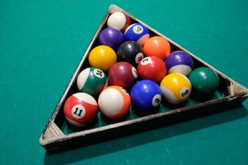 Billiard chelk and pool table background.