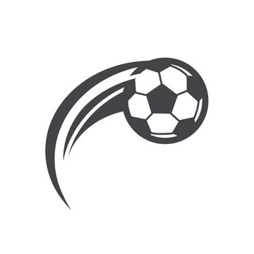 Soccer football logo icon with swoosh design
