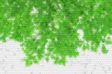 Fototapeta na wymiar Mosaik auf Dreiecken in weiß und hellgrün