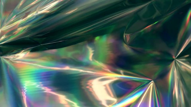 Holographic color wrinkled foil footage