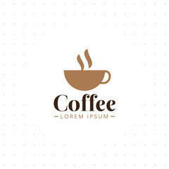 Coffee cup logo design vector template. Hot drinks. Cafe logotype concept icon. Vector logo for coffee