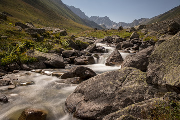 In Karadeniz region of Turkey country, View of Kavrun plateau or tableland which is a village in the Kackar Mountains. Kackar Mountains or simply Kackars are a mountain in Camlihemsin, Rize, Turkey.