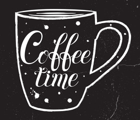Coffee time hand drawn lettering
