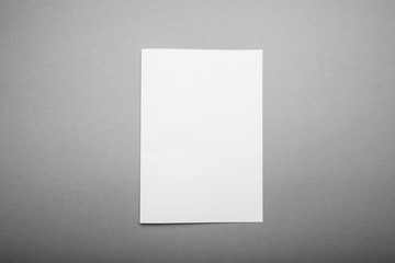 Empty A4 paper on a gray background, a place for design.