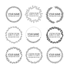 Obraz premium Vector collection of hand drawn logo templates