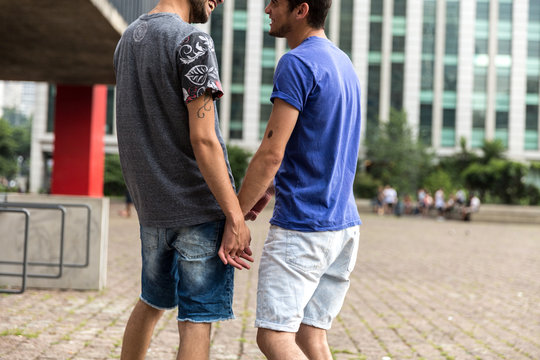 Gay Couple Walking