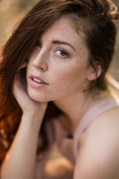Portrait of a British young female model