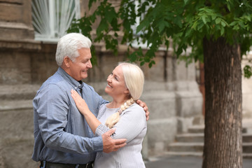 Mature couple together outdoors