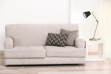 Cozy sofa in modern room