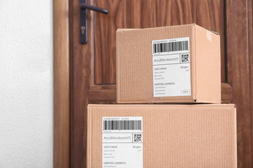 Parcel boxes near door