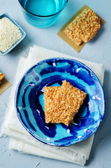 Honey sesame seed bars