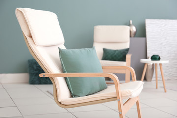 Comfortable armchair in modern living room