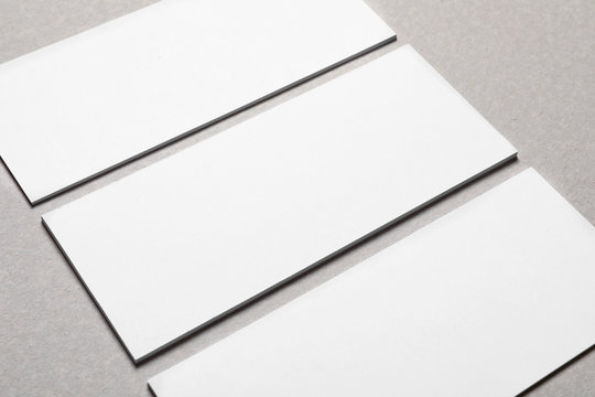 Blank cards on light background. Mock up for design