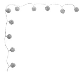 Christmas lights on white background